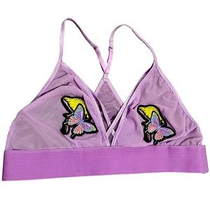 butterflies and mushrooms mesh bralette